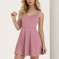 thumbnail image 2 of Vestido de tenis de verano para mujer en color liso - Pantalones cortos integrados, tallas 4-12 de EE. UU., poliéster, deporte/playa/vacaciones, 2 of 8