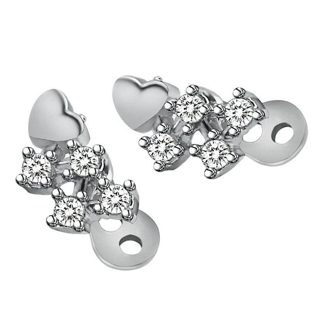 Esquirla 2 Pcs Ancrages Dermiques et Base en Acier Titane Bijoux Cœur 3