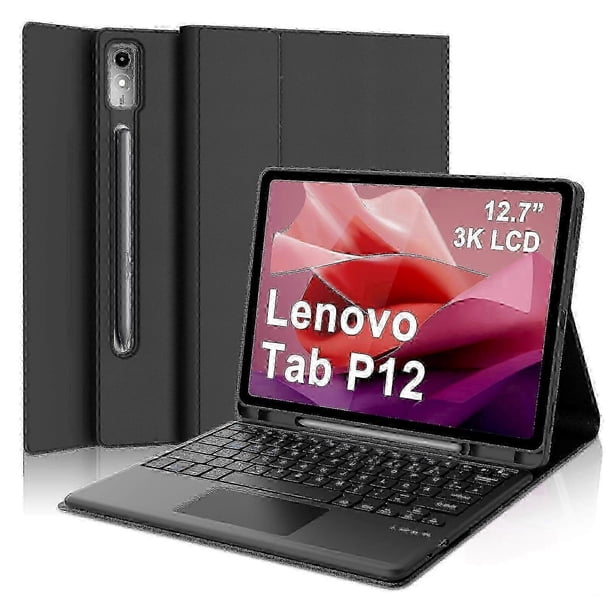 2025 Lenovo Tab P12 12.7 Inch Keyboard Case with Touchpad, Black SchwarzTouchpad