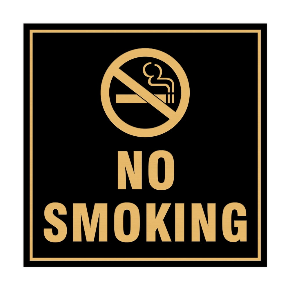 - Small Signs ByLITA Square Thank You For Not Smoking Sign Tape, Brushed Gold 