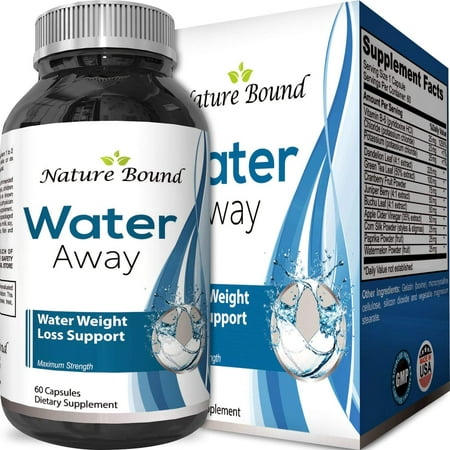 Nature Bound Water Away Supplement Best Fast Acting Diuretic Pills for Bloating Swelling Relief Water Weight Loss Pills for Men and Women Max Strength Fluid Balance 60 (Best Way To Eliminate Bloating)