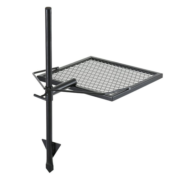KFFKFF Open Fire Cooking Grate 16" x 16" Adjustable Swivel Campfire Grill Heavy Duty Steel Heavy Duty Steel Grill Grates, Portable 360? Adjustable Open Fire Outdoor
