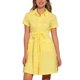 thumbnail image 1 of Vestido mini de ajuste y vuelo con cuello, bolsillos y cintura elástica para mujer Inspire Chic M Amarillo Brillante, 1 of 6