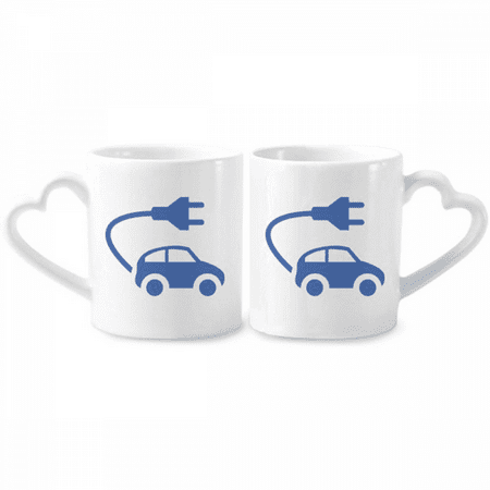 

Plug Energy Vehicles Protect Environment Pattern Couple Porcelain Mug Set Cerac Lover Cup Heart Handle