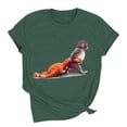 thumbnail image 5 of Mceream Women's Funny "Punch" Monkey Cute Graphic Crewneck Short Sleeve Tops Lightweight Blouses for Casual Outings Streetwear Everyday Style Green S, 5 of 6