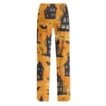 thumbnail image 4 of WTOBBY Women's Drawstring Halloween Print Trousers, Casual Loose Fit Novelty Pants with Elastic Waist for Seasonal Holiday Outfits,Orange S, 4 of 7