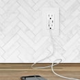 thumbnail image 3 of 15A USB Wall Outlet Receptacle, 65W Power Delivery GaN QC 3.0 Type-C w/ 2 Standard Outlets, High Speed Charging for Smart Devices, Duplex Receptacle Tamper-Resistant, Wall Plate Included, 3 of 6