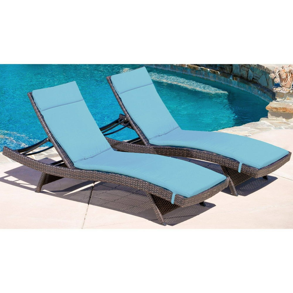 Avalon Wicker Patio Chaise Lounge with Cushion - Walmart.com - Walmart.com