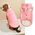 thumbnail image 1 of Zhuge Chaqueta de invierno cortavientos para perros: abrigo cálido de 2 capas con forro polar para perros pequeños, medianos y grandes | Chaleco para clima frío (XS, rosa), 1 of 4