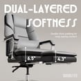 thumbnail image 2 of Solfway Big and Tall Reclining Office Chair 500lbs , Grey Leather Office Chair with Wheels, Footrest and Lumbar Support, Executive Office Desk Chair for Adults, 2 of 7