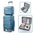 thumbnail image 4 of 4 Piece Luggage Set, 14"/20''/24/''28'' Expandable Lightweight Suitcase with Noise-free Double Spinner Wheels & TSA Lock, Polypropylene Hardshell Storage Case for Travel Vacation, Peacock Blue, 4 of 8