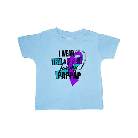 

Inktastic Suicide Prevention I Wear Teal and Purple for My Pappap Gift Baby Boy or Baby Girl T-Shirt
