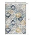 thumbnail image 3 of 2â€™ x 6â€™ Blue Distressed Floral Area Rug, 3 of 6