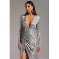 thumbnail image 3 of Vestido Bellabarnetten Linka Deep V Camisa Maxi de manga larga, 3 of 7
