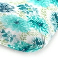 thumbnail image 5 of Jordan Manufacturing 74" x 22" Gardenia Seaglass Blue Floral Rectangular Outdoor Chaise Lounge Cushion with Ties and Hanger Loop, 5 of 14