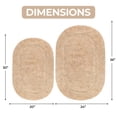 thumbnail image 3 of Cotton Solid 2-Piece Ivory Highly Absorbent Non-Slip Oval Bath Rug Set by Superior, 3 of 11