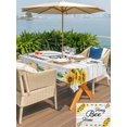 thumbnail image 5 of Outdoor Tablecloth with Umbrella Hole for Patio/Picnic/Party/Camping, Spring Sunflowers Waterproof Table Cloth Rectangle Table Cover Washable, Summer Flowers Bees Wooden Grain (60"x 84"), 5 of 8