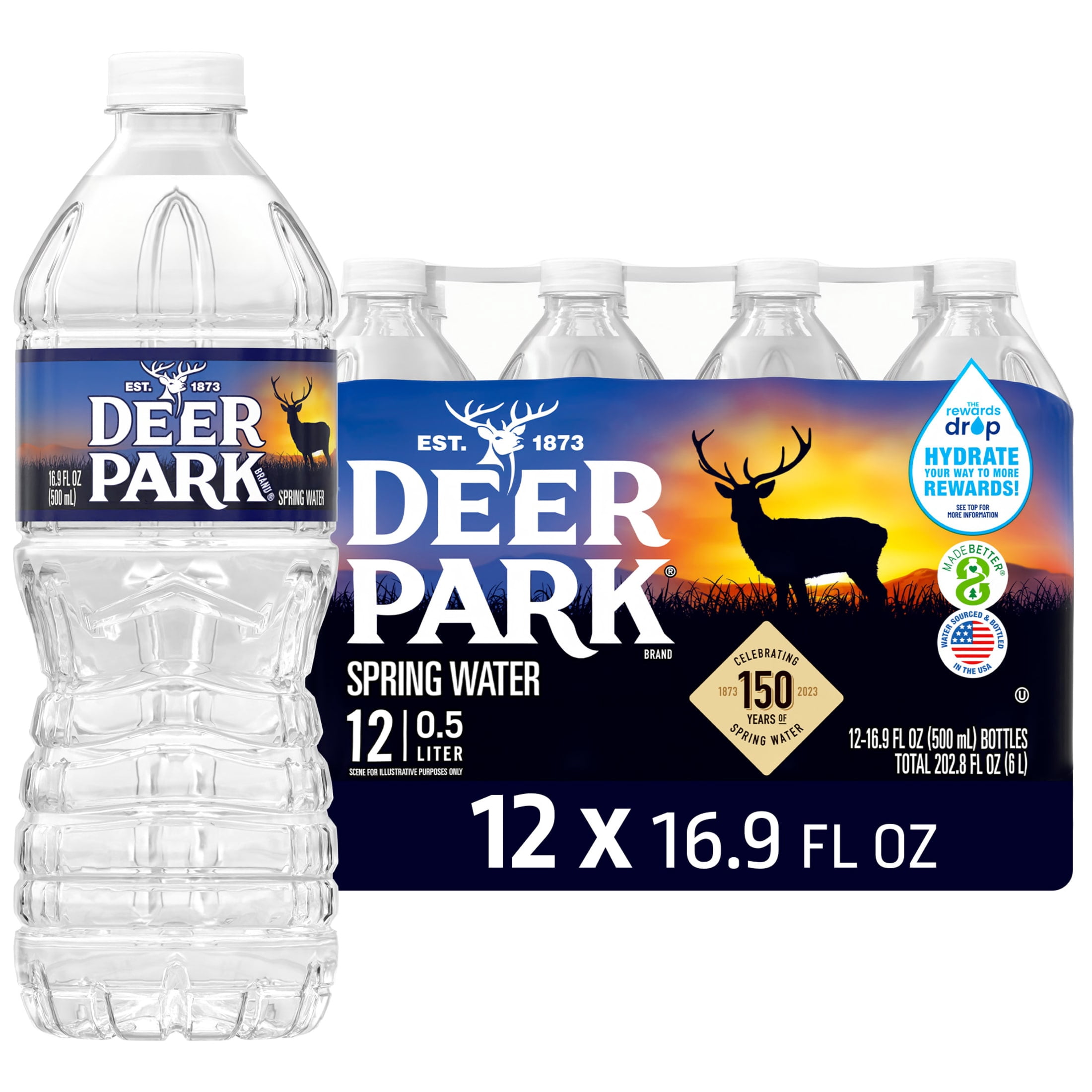 (2 pack) Deer Park Spring Water, 16.9 fl oz, 12-pack Plastic Bottles