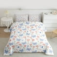 thumbnail image 2 of Feelyou Dreamy Pink Butterly Full Size Comforter Sets, Spring Tulip Flower Bedding Comforter Set, Kawaii Princess Style Reversible Bedding Sets, Luxury Bedroom Decor, 3pcs, 2 of 8