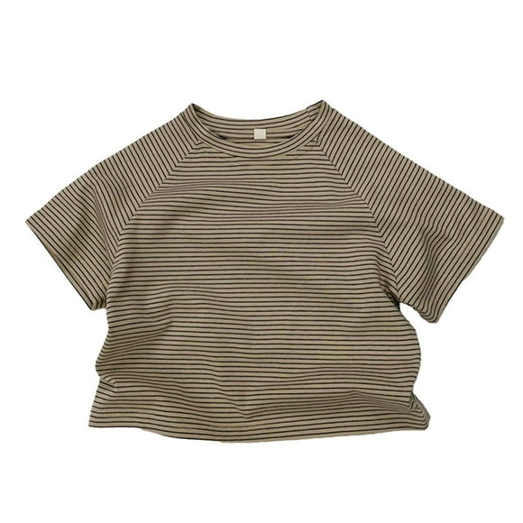 Toddler Boys Girls Short Sleeve Summer Casual Tops Beach Holiday Striped Shirts T Shirt