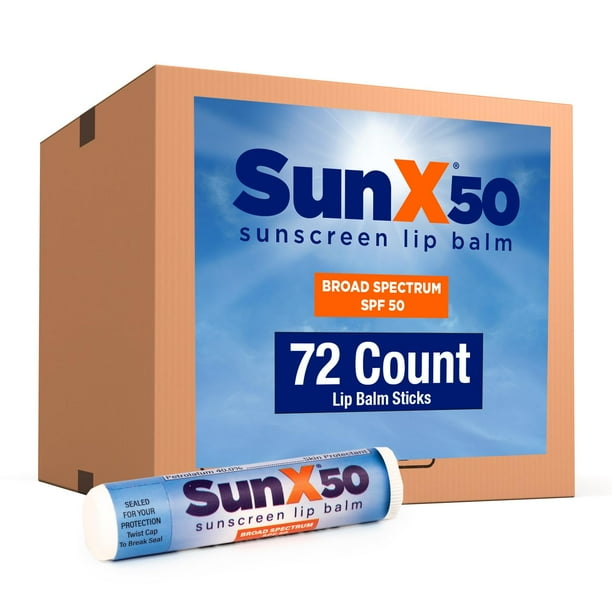 Bálsamo labial protector solar CoreTex Sun X 50 SPF 50, paquete de 72