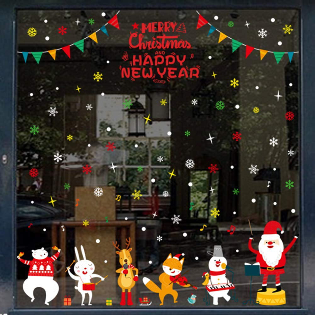 REMOVABLE MERRY CHRISTMAS HAPPY NEW YEAR DECORATIVE WINDOW WALL STICKER DECAL 