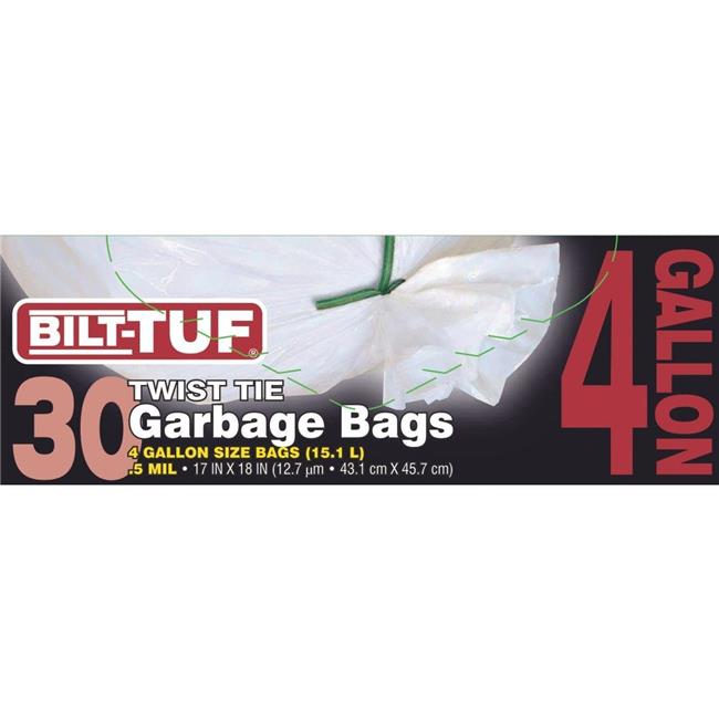 Presto Products GKL0325711 Garbage Bags, White 4 gal & 0.5ml 30