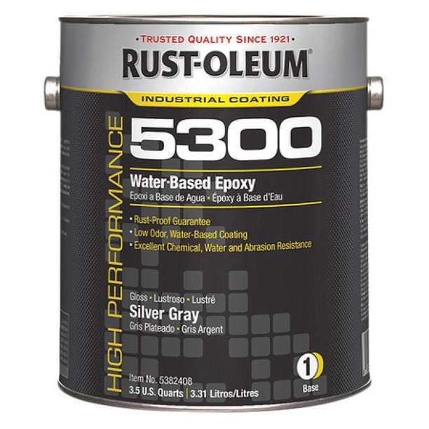 RUSTOLEUM 5382408 5300 Epoxy Paint,Silver Gray,1 gal.
