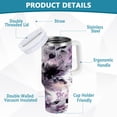 thumbnail image 4 of 40 oz Insulated Stainless Steel Tumbler Double Wall Stainless Steel Tumbler with 2-Way Drinking Light Purple and Black Floral, 4 of 9