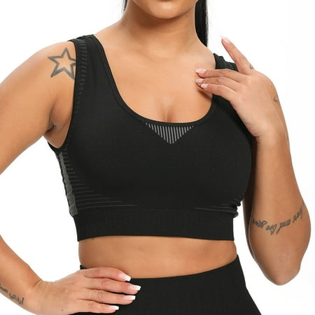 

Women Workout Vest Crop Top Solid Color Premium Material Bra for Girlfiend Wife Women Girl XL Black