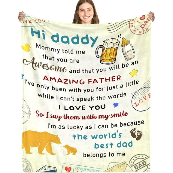 Father's Day Blanket Gifts for New Dad, Best First Time New Dad Gifts for Men Blanket, Expecting Dad Gifts, Promoted to Dad Gifts, Soon to be Father Throw Blanket 50" x 60"