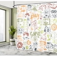 thumbnail image 4 of Ambesonne Video Games Shower Curtain, Monochrome Game Sketch, 69"Wx70"L, Pale Olive, 4 of 4
