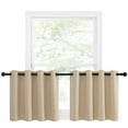thumbnail image 2 of NICETOWN Kitchen Tiers Curtains Sets for Windows, Thermal Insulated Room Darkening Curtains Light Blocking Grommet Small Curtains for Loft Window, 52"x 24", Biscotti Beige, 2 Panels, 2 of 7