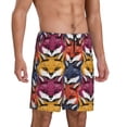 thumbnail image 2 of Uemuo Fox Face Pattern Men's Short Pajama Pants – Soft & Breathable Lounge Shorts, Elastic Waistband with Pockets, Lightweight Sleepwear for All-Season Comfort-Large, 2 of 6