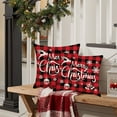 thumbnail image 2 of Nmdmisc Christmas Decorations Pillow Covers 18x18 Red Black Buffalo Check Plaid Pillow Cases Christmas Decor for Sofa Couch Christmas Decorations, 2 of 6