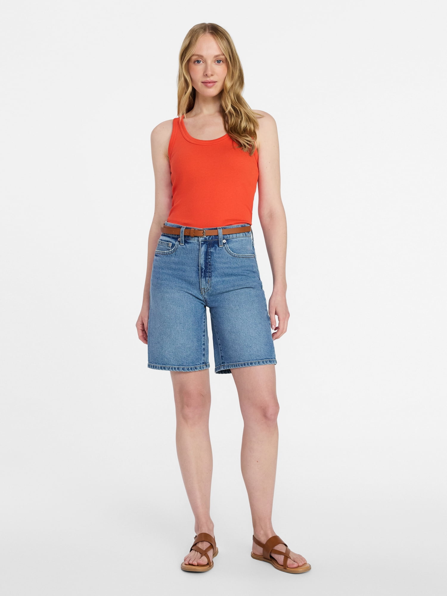 Time and Tru Women's Ribbed Tank Top, Sizes XS-XXXL