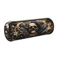 thumbnail image 1 of Easygdp Gold Rose Skull para Estuche de Lápices Cilíndrico de Cuero con Cremallera, Organizador de Lápices de Cuero para Escuela, Oficina y Viajes, 1 of 6