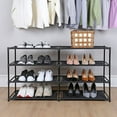 thumbnail image 2 of Mainstays 4-Tier 24-Pair Adjustable Shoe and Boot Rack, Rich Black, 2 of 8