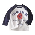 thumbnail image 4 of Nwiuh Toddler Boy Long Sleeve Shirt Baby Boys Crewneck Sweatshirt Soft Cotton Pullover Clothes Size 6M-8Y (Navy, 12-18 Months), 4 of 4