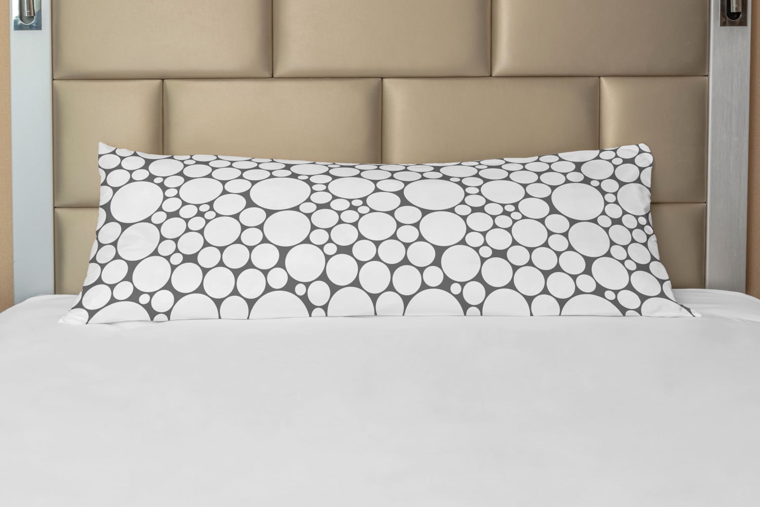 Geometric Circle Body Pillow Case Cover with Zipper, Retro Pattern with Large Small Round Dots