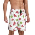 thumbnail image 2 of Fuzoiu Watermelon And Kiwi Print Pajama Shorts for Men, Men's Pajama Bottoms,Mens Lounge Sleepwear,Pajama Pants with Pocket-3X-Large, 2 of 6