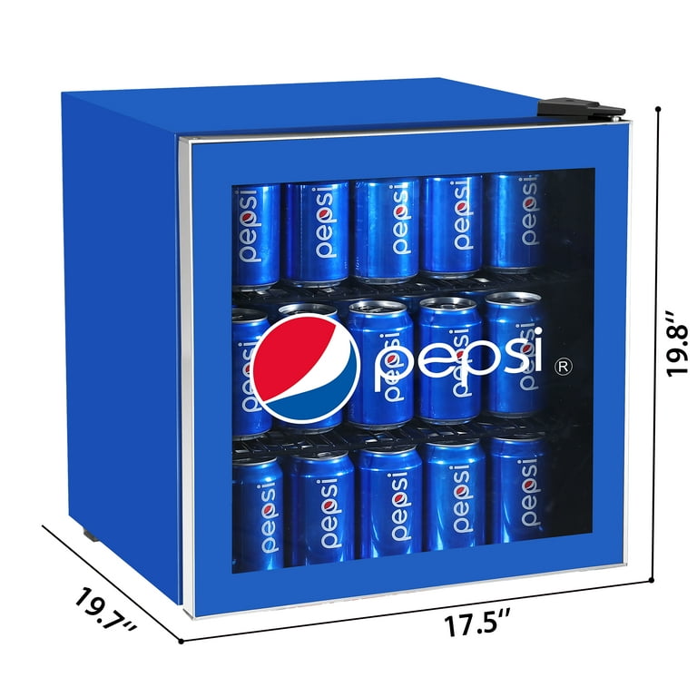 Pepsi Blue Compact Mini Fridge for Sodas, Small Drinks Cooler, 70