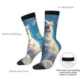 thumbnail image 4 of Cauagu Clear Sky Blue Cat Print Crew Socks for Women and Men,Adult Athletic Running Socks 1-Pair Sports Socks Work Gear Socks with Moisture Wicking, 4 of 6