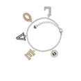 thumbnail image 2 of Delight Jewelry Silvertone Disc 1/2'' Initial - u - Multi-Colored Crystal Love Charm Bracelet, 2 of 5