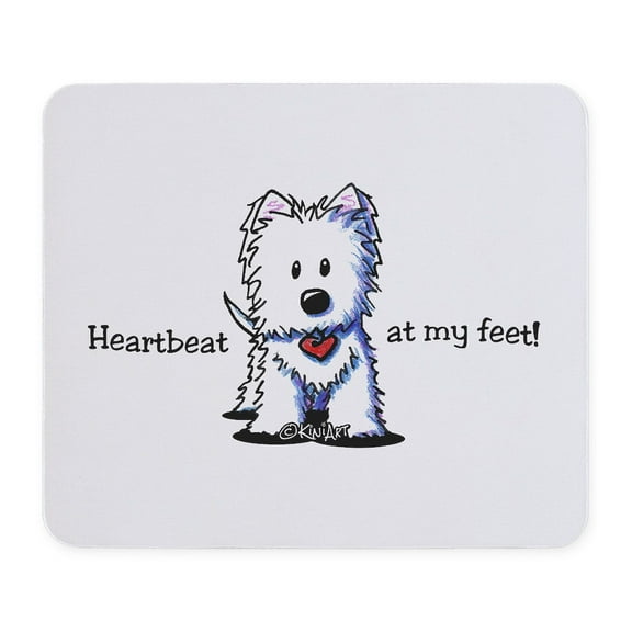 CafePress - Westie Heartbeat Mousepad - Non-slip Rubber Mousepad, Gaming Mouse Pad