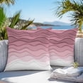 thumbnail image 4 of Abstract Outdoor Pillow Covers Pack of 2 Pink Gradient Ocean Waves Sandy Beach Waterproof Throw Pillow Covers Decorative Cushion Cases for Patio Garden Tent Balcony Couch 24x24 inch, 4 of 8