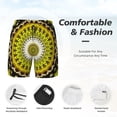 thumbnail image 4 of Kdxio Yellow Mandala Print Men'S Swim Trunks With Compression Liner 7 Inch Inseam Quick Dry Swim Shorts, 4 of 7