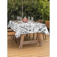 thumbnail image 4 of 60x102 Inch Outdoor Tablecloth with Umbrella Hole Zipper Rectangle Mathematics Tools Sketch Rectangular Tablecloths Outside Waterproof White Modern Abstract Icons Patio Table Cloth Cover for Picnic, 4 of 8
