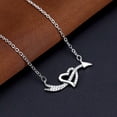 thumbnail image 2 of Gargantilla de aleación con colgante en forma de corazón y brillantes diamantes de imitación, longitud ajustable, regalo de joyería, 2 of 7