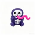thumbnail image 2 of Halloween Skeleton Squishy Toy with Funny Rolling Tongue, Single Piece, Purple, for Kids and Adults, Squeeze Toy, 2 of 3